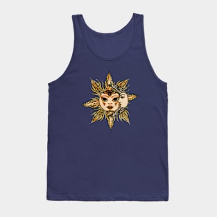 Astronomy Sun and Moon - Vintage Sketch Tank Top